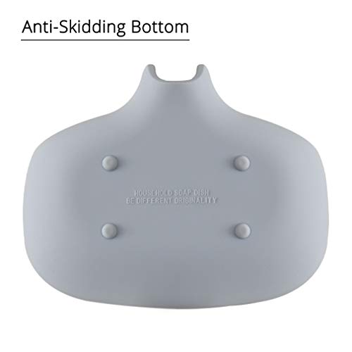 image for SUBEKYU Soap Dish with Draining Tray, Silicone Soap Holder Saver for S