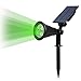 T-SUN Solar Spotlight LED Outdoor Wall Light, IP65 Waterproof, Auto-on at Night/Auto-Off by Day, 180°Angle Adjustable for Tree, Patio, Yard, Garden, Driveway, Stairs, Pool Area (Green)