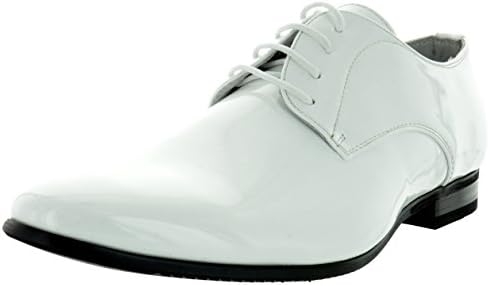 Bruno MarcMen's Faux Patent Leather Tuxedo Dress Shoes Classic Lace-up Formal Oxford