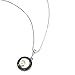 Chuvora 925 Sterling Silver White Shiva Eye and Green Abalone Shell Reversible Necklace, 18 inches