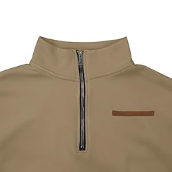 Mens Quarter Zip Pullover Vintage Fashion Long