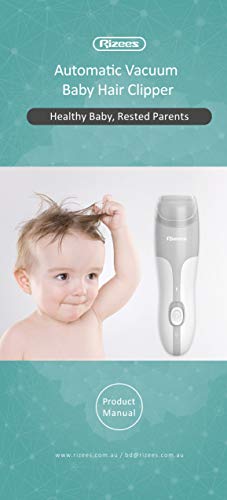 Rizees Baby Hair Clipper Automatic Cordless Vacuum Baby Hair Clipper Quiet Baby Hair Trimmer for Kids and Children Waterproof Rechargeable Cordless Haircut Kit Different with Normal Hair Trimmer