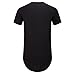 OLRIK Men's Hipster Hip Hop Short Sleeve T-shirt With Zipper Trim Black S
