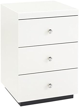 Ideal Venetian Mirrored Glass Bedside Table Cabinet 3 Drawer Chest