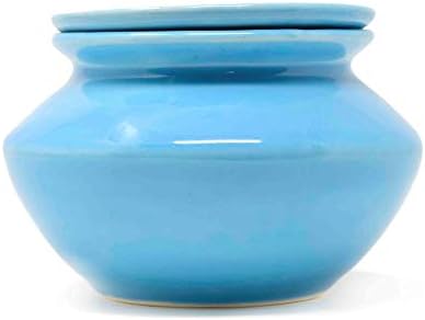 The Himalayan Goods Company - Stoneware Ceramic Pottery Jar (550 ml) or Pot (Turquoise)