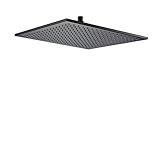 Rozin Rainfall 16-inch Bathroom Shower Head Square Top Spray Black Color