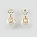 Simulated Pearl Drop Earrings Gold Plated Crystal and Pearl Drop Earrings