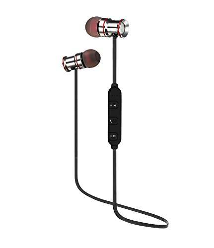 Esonstyle In-Ear-Bluetooth-Kopfhörer Earbuds Magnetic Stereo Sweatproof Sport-Kopfhörer mit Lärmminderungs und Mikrofon für iPhone, iPad und anderen Bluetooth-Geräten (Grau + Schwarz)