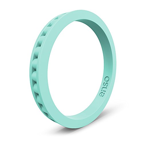 Enso Rings Column Silicone Ring Turquoise Size: 5