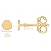 Wild Moonstone Tiny Flat Circle Disc Stud Earrings - 14k Yellow Gold Filled - 3mm