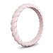 MOKANI Silicone Wedding Ring for Women, 1-Pack Thin and Braided Rubber Band, Fashion, Colorful, Comfortable fit, Skin Safe, Size 5