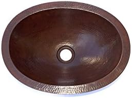 Zion Petite Oval Bathroom Copper Sink -Flat Lip -Undermount or Drop-in 16" Sink Hand Crafted