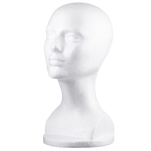 Dini Wigs Styrofoam Display Mannequin Head 13 Inch For Wigs, Hair Pieces, Hats and Accessories 2 Pack
