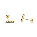14k Yellow Gold 8mm Cubic Zirconia Bar Earrings
