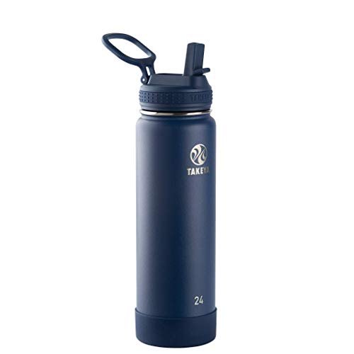 Takeya Actives Insulated Stainless Steel Water Bottle with Straw Lid
