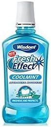 Wisdom Fresh Effect Coolmint Antibacterial Mouthwash, 500ml, Multi-coloured, 500 ml (Pack of 1)