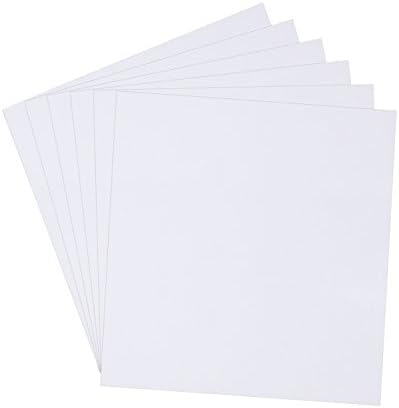 6 Sheets 12" x 12" Permanent Adhesive Backed Vinyl Sheets for Cricut and Other Craft Cutters - White Glossy
