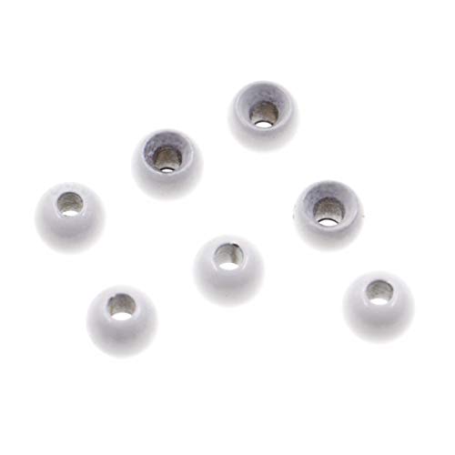 Temorah Brass Fly Tying Beads 100 Count (White, 2.4mm (3/32"))
