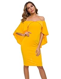 ANGGREK - Vestido de cóctel con capa, elegante, sin hombros, para mujer