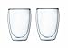 Bodum PAVINA Coffee Mug, Double-Wall Insulated Glass Mug, Clear, 12 Ounces Each (Pack of 2)