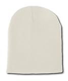 Blank Short Beanie Cap- Many Colors Available , Ivory