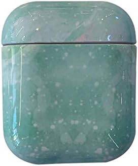 JJKING Headphone Cover Marble Texture Tpu Wireless Bluetooth Headset Set For Mobile Phone Headset Protection Case 1&2 (Color : Airpods1/2 aloe green)