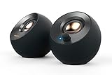 Creative Pebble V2 - Minimalistic 2.0 USB-C Powered Desktop Speakers, 3.5 mm AUX-in, Up to 8W RMS Power for Computers and Laptops, Type-A Adapter Included and Extended Cable (Black)