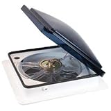 Fan-Tastic Vent RV Roof Vent, 3-Speed Manual Crank RV Vent Fan, Smoke Dome RV Vent Cover - 1200 Series - White