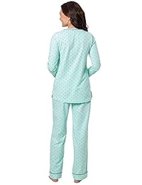 PajamaGram pijamas de algodón para mujer - conjuntos de pijamas para mujer, jersey