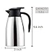 Sumerflos 1.5L/50 Oz Thermal Coffee Carafe - Double Wall Stainless Steel Vacuum Insulated Thermos - Leak Proof Lid with Dust Cover - Cool Touch Handle - Heat and Cold Retention (Silver)