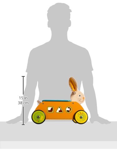 small foot 1573 Rutscher Steckspiel aus Holz, Motorikspielzeug für Babys, ab 12 Monate Motorikwagen Hase – Bild 8