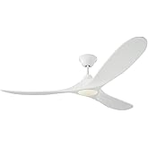 Monte Carlo 3MAVR60RZWD Maverick Modern Energy Star 60" Ceiling Fan with LED Light and Hand Remote Control, 3 Balsa Wood Blad