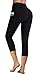 IUGA Capri Leggings with Pockets 4 Way Stretch Tummy Control Yoga Pants for Women