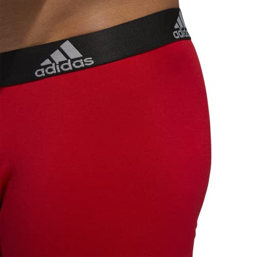 adidas Men's Stretch Cotton Boxer Briefs Underwear (3Pack), Scarlet