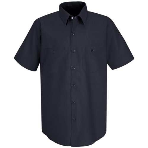 Red Kap Men's Industrial Short-Sleeve Work Shirt,Navy,  2X-Large