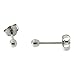 14k White Gold Ball Stud Earrings, 2 Millimeters