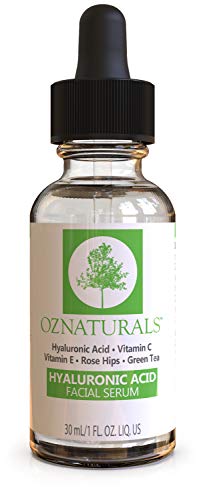 OZNaturals Hyaluronic Acid Serum for Face: Hyaluronic Facial Serum with Vitamin C and E – Antioxidant Moisturizer Serum to Hydrate, Plump Skin – Anti Aging and Brightening Skin Care Serums – 1 Fl Oz
