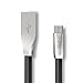 IMKEY Premium 6.5 Feet Tangle-Free Zinc-Alloy Micro USB 2.0 Sync Data Fast Charging Cable For Samsung Galaxy S7/ S6 / Edge, S4/ S3/ Note 5 / 4 / 2,Google Nexus,LG,HTC,Blackberry And More - (Black)