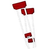 Crutcheze Premium USA Made Crutch Pad and Hand Grip Covers | Comfortable Underarm Padding Washable Breathable Moisture Wicking Anti-Bacterial Orthopedic Products Accessories (Red)