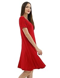 BENANCY - Vestido de manga corta con bolsillos para mujer, estilo casual