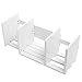 MyGift White Wood Desktop Bookshelf Organizer, Expandable Adjustable Display Shelf Book Rack