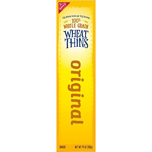 WHEAT THINS ORIGINAL SNACKS, WHOLE GRAIN WHEAT CRACKERS, SNACK CRACKERS, FAMILY SIZE, 14 OZ