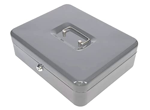 Kippen 10003SA - Cassetta Portavalori con Portamonete. Colore Silver. Dimensioni: 300x240x90 mm.