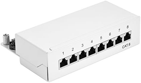 TPFNet Network Patch Panel Cat.6-1U - 8 Port - Desktop - Shielded - Grey