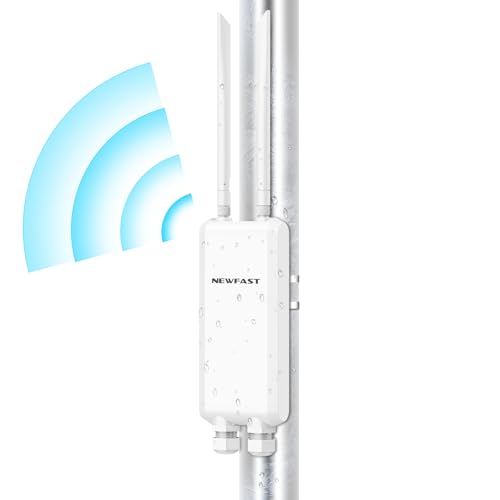 NEWFAST AC1200 Outdoor WLAN Access Point,Wetterfester Dualband Access Point,Ideal für Stabile Internetverbindung im Garten,Auf der Terrasse Oder im Hof,IP66 Water Resistant,PoE Powered,2026 Neuestes