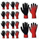 Surex Industrial Safety Nylon Anti Cut Hand Gloves Pack of 10 Pairs- Red Black
