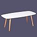 GreenForest Coffee Table Modern Oval Cocktail Center Table for Living Room in White Easy Assembly, 43.3