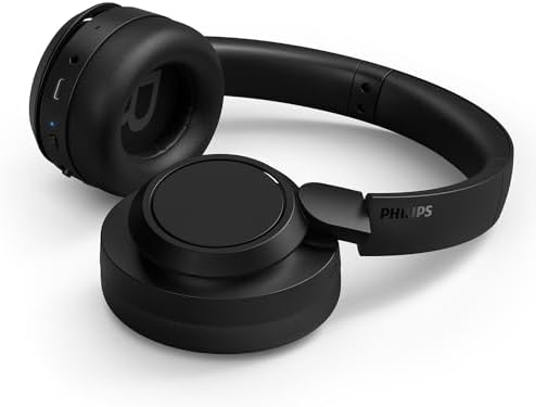 TAH6529BK/00 Casque Bluetooth sans Fil Over‑Ear à Réduction de Bruit – Excellente qualité d’Appel, Compatible Assistant Vocal, Jusqu’à 45 h d’écoute, Adaptateur Avion Inclus – Noir