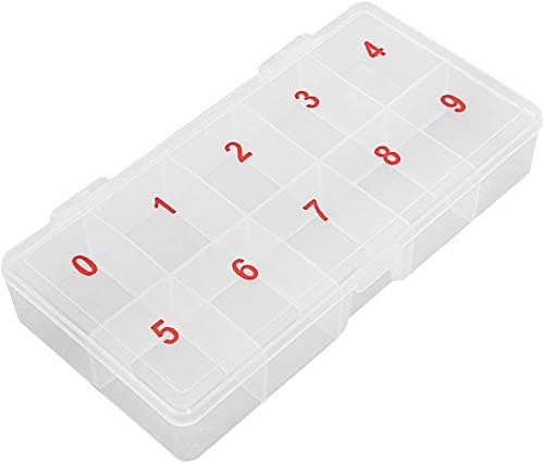 Empty Transparent False Nail Art Tips Rhinestone Storage Case Box Container 10 cells