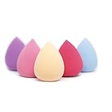 Lookatool 5PCS Pro Beauty Water Droplets Sponge Makeup Foundation Puff (Hot Pink+ Blue+ Pink+ Flesh+ Purple)